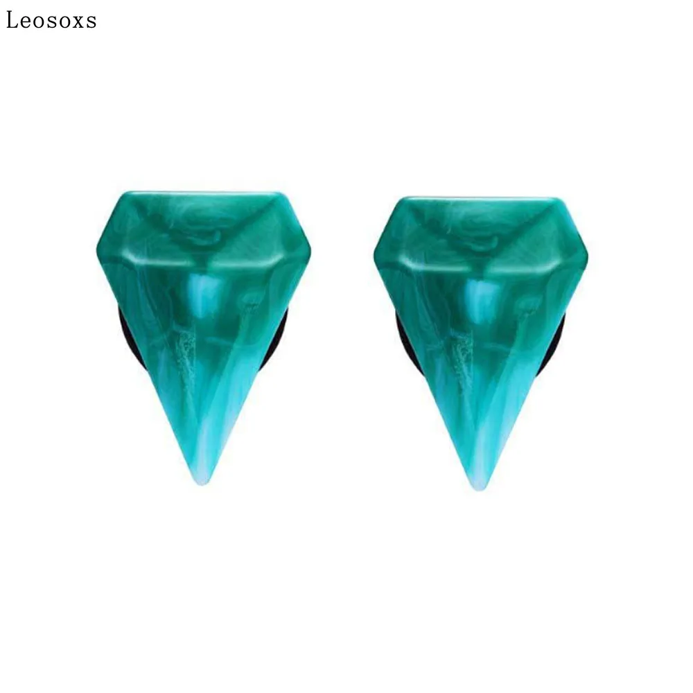 

Leosoxs 2 Pcs 6mm-20mm Acrylic Double-color Ear Pinna Piercing European and American Alternative Jewelry Hot Sale