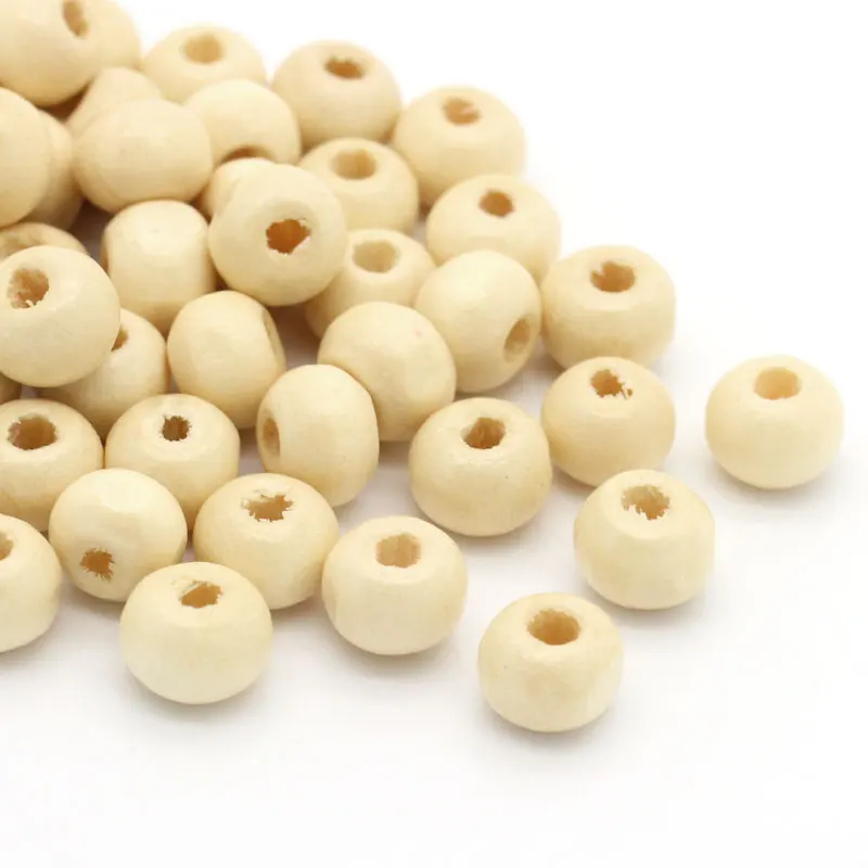 

500Pcs Wood Spacer Beads Wooden Round Natural Jewelry Crafts Making DIY Charms Findings 7mm(1/4")-8mm(3/8")