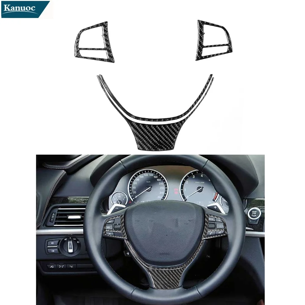 

Car Accessories Carbon Fiber Interior Cover Trim Steering Wheel 4 Pieces for BMW 6 Series(F12 F13) COUPE Covertible 2011-2018