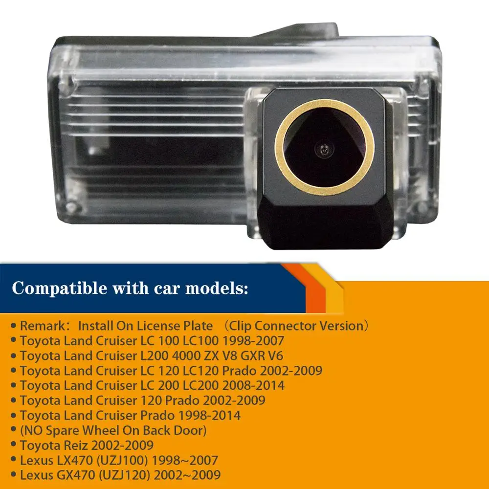 HD 1280x720p Золотая камера заднего вида для Toyota Reiz LC100 J100 LC200 J200 V8 LC120 Prado J120 Prius MK2 MARK X MK1
