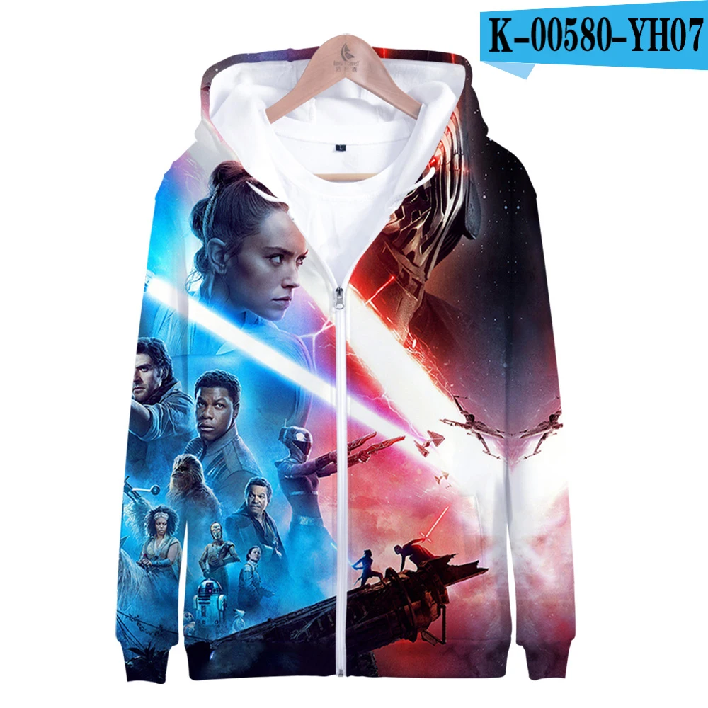 Pictured Star war the rise of skywalker, одежда с 3D принтом, толстовки на молнии, повседневная женская/мужская одежда, горячая распродажа, толстовки на молнии - Цвет: Pictured