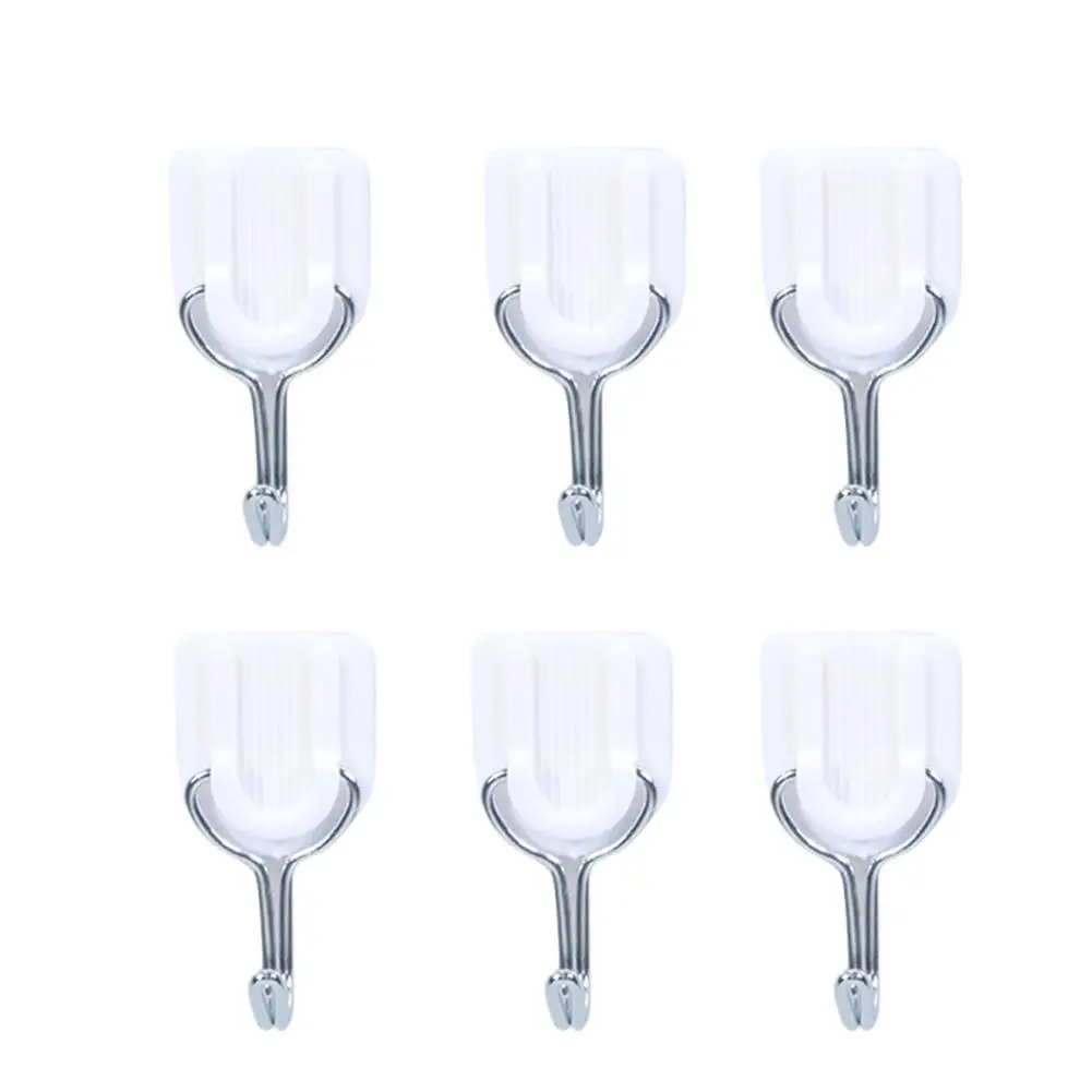 

Traceless Nailless Powerful Viscous Wall Hanging Hook Bathroom Kitchen Accessories 6Pcs/set