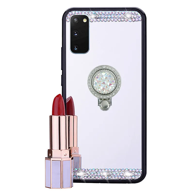 A10 A20 A40 A50 A70 Mirror Ring Phone Case for Samsung Galaxy J3 2016 J7 J5 Prime A5 2017 A6 Plus S20 S10 S8 S9 silicone Cover | Мобильные