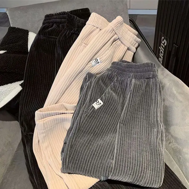 

Новинка, вельветовые брюки, мужские свободные модные прямые американские вельветовые брюки в стиле High Street на осень и зиму 2022