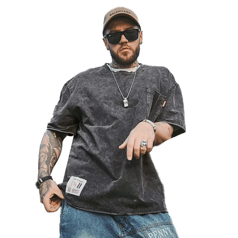 Мужская хлопковая футболка без рукавов в стиле хип хоп уличная Однотонная