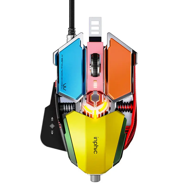 

Pro Esport Gaming Mouse Wired Game Mouse Mute Mice 9button Luminous Base USB Programmable Computer Mouse for Computer PC Laptop