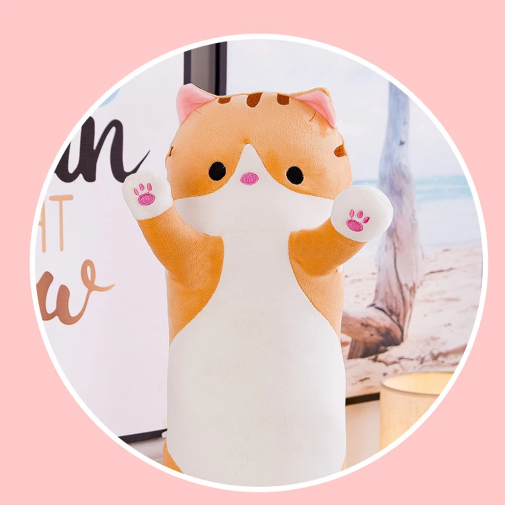 

Kids Adults 50/70cm Cute Soft Plush Long Cat Pillow Doll Cartoon Animal Cat Kitten Big Long Sleeping Pillow Cushion Bolster Toy
