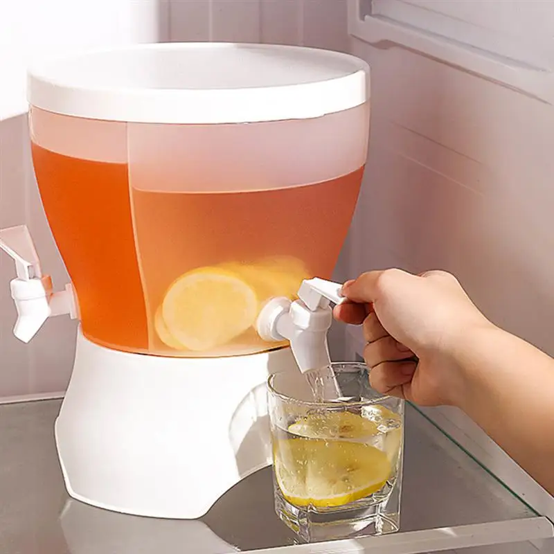

Cold Water Jug With Faucet Plastic Household Can Rotate Transparent Fruit Teapot Kettle Kitchen Drink Pot Water Pots Kettles