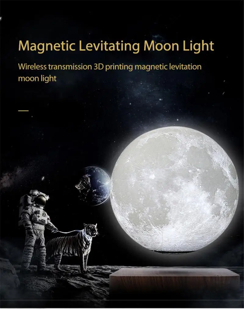 

3D Printing Moon Lamp Levitation Moon Light Kids Night Light 16 Color Change Touch And Magnetic Rotating Light As Gift Accessory