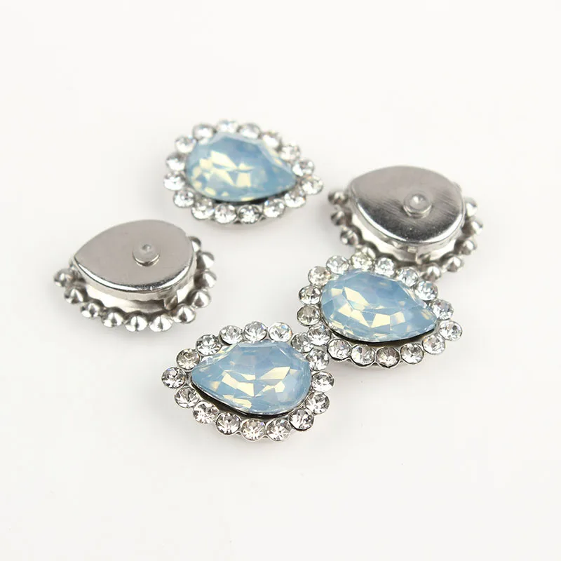 Lt blue Opal Silver Коготь чашки Стразы смешанные цвета сияющие кристаллы стеклянные камни отделка Золотая основа не горячей фиксации пришить стразы для одежды - Цвет: Lt blue Opal Silver