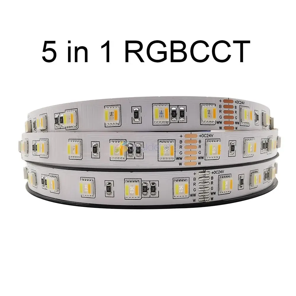 5 м 4 в 1 RGBW RGB + CCT Светодиодная лента 5050 60 светодиодов/M CW WW RGBWW гибкий светодиодный