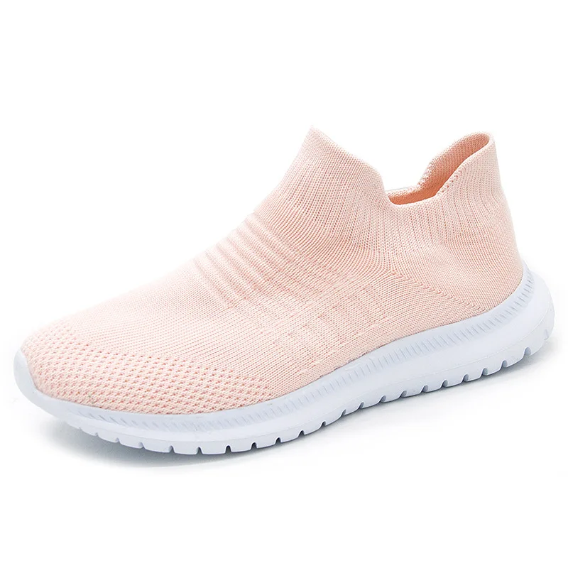 

Women's Casual Shoes Fashion Design Super Light Breathable Stretch Socks Women Sneakers Slip on Tennis Unisex Black Shoes