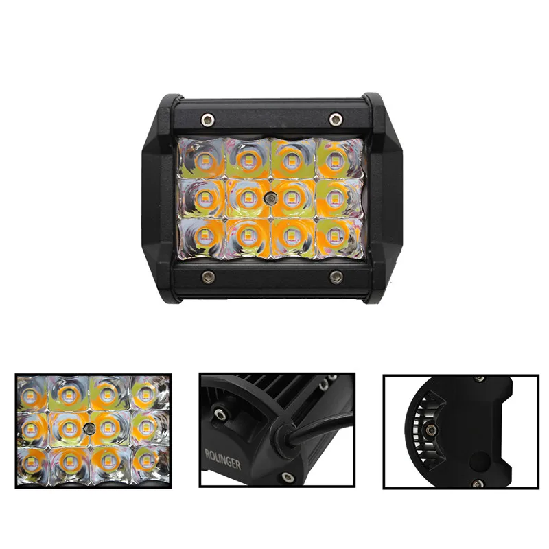 Светодиодный рабочий светильник стробоскоп желтого и белого цветов 3 дюйма 4 36 Вт