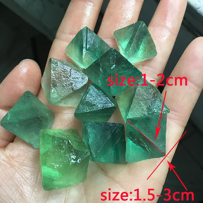natural fluorite octahedron crystal crude specimen healing stone gemstone diy home desktop aquarium decorations jewelry making free global shipping