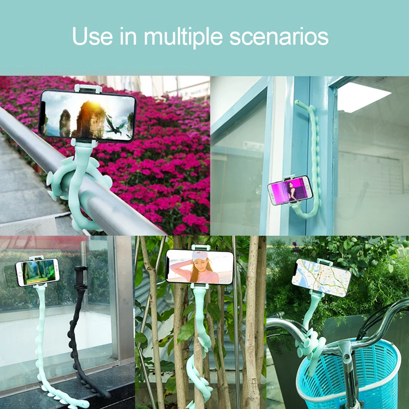 new cute caterpillar lazy bracket mobile phone desktop bicycle car holder worm flexible suction cup stand home wall live support free global shipping