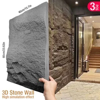 60x40cm box stone texture 3D wall panel rhombus cutting decor living room wallpaper mural stone brick 3D wall sticker waterproof