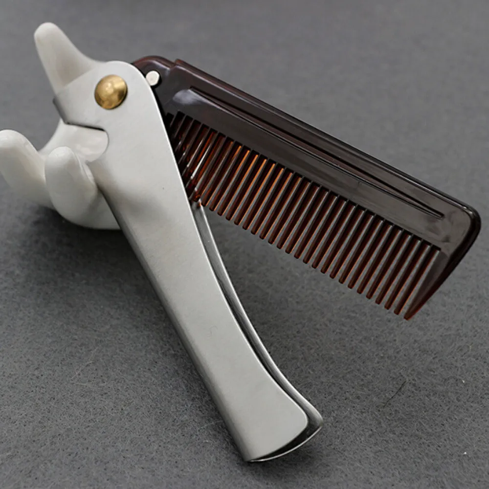 Складной карманный зажим из нержавеющей стали 1 шт. расческа для женщин усов и бороды можно использовать