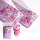 100x4 см розовая голографическая наклейка для ногтей мраморная самодельная наклейка для ногтей Фольга водостойкая переводная наклейка для ногтевого дизайна украшение для маникюра