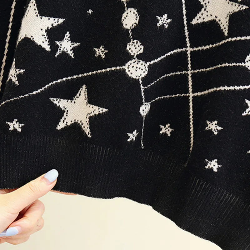 Свитер женский жаккардовый с длинным рукавом Осень-зима 2021 | Женская одежда