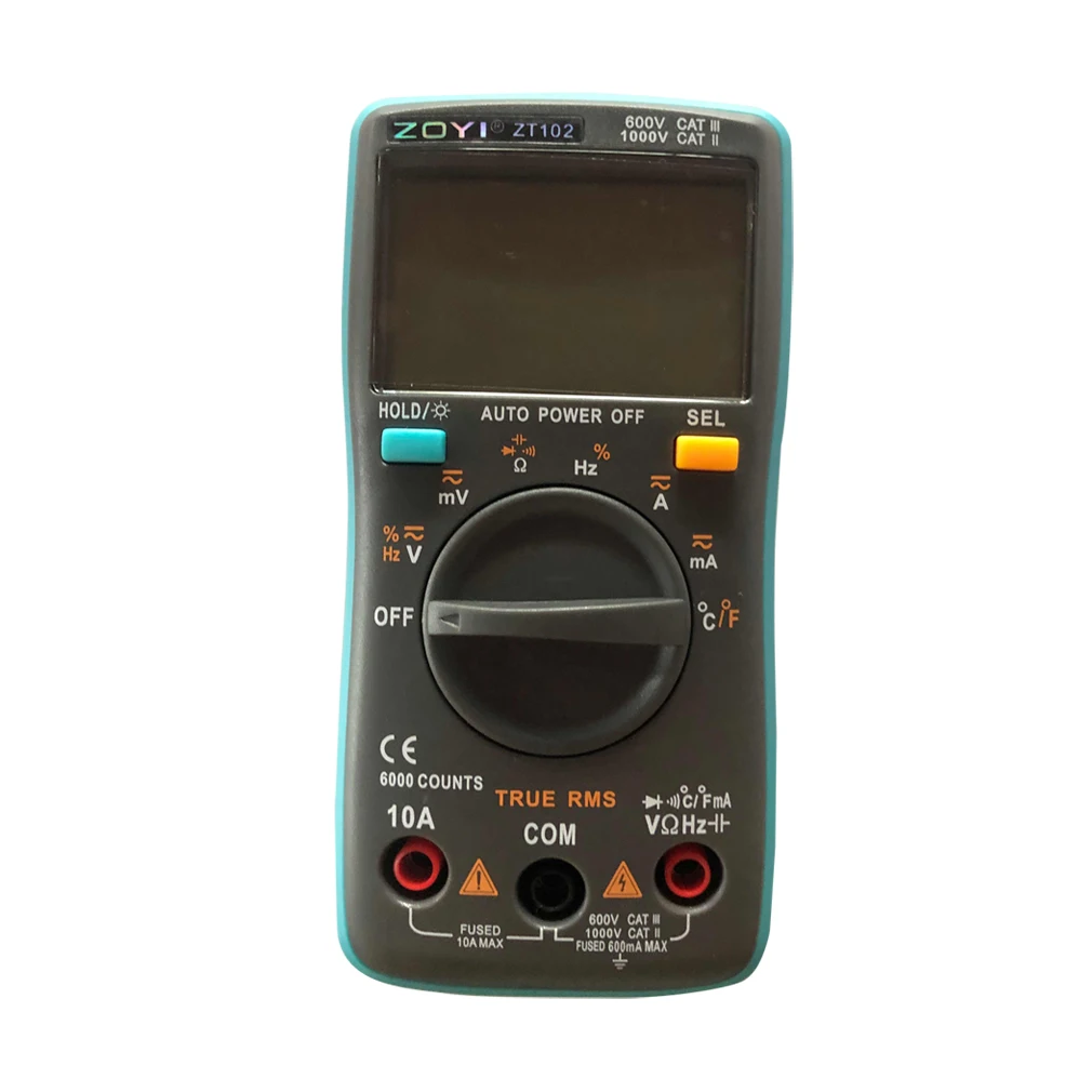 

ZOTEK ZT100 Mini Auto Range Digital Multimeter 4000 counts AC DC Ammeter Voltmeter 550V Overload Protection LCD Backlight