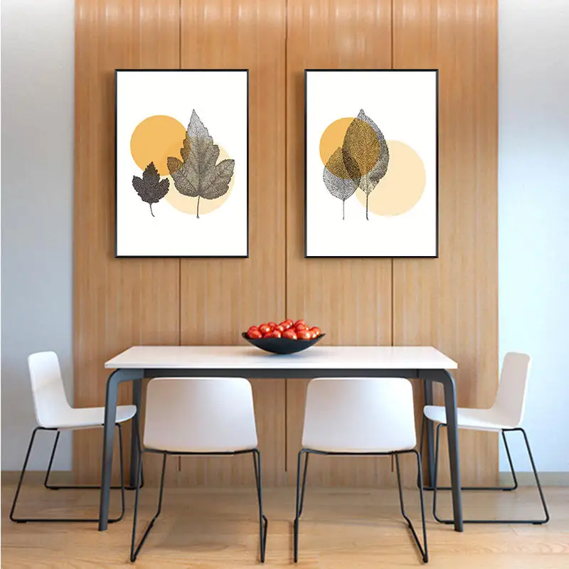 Yumeart картины на холсте с акварельными серыми листьями принты в скандинавском