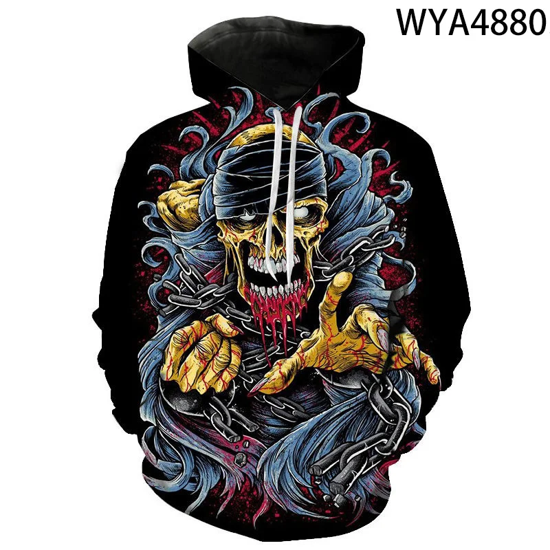 

New Fashion Casual Skull Hoodies 3D Printed Men Women Children Sweatshirts Boy Girl Kids Streetwear Pullover Long Sleeve Tops