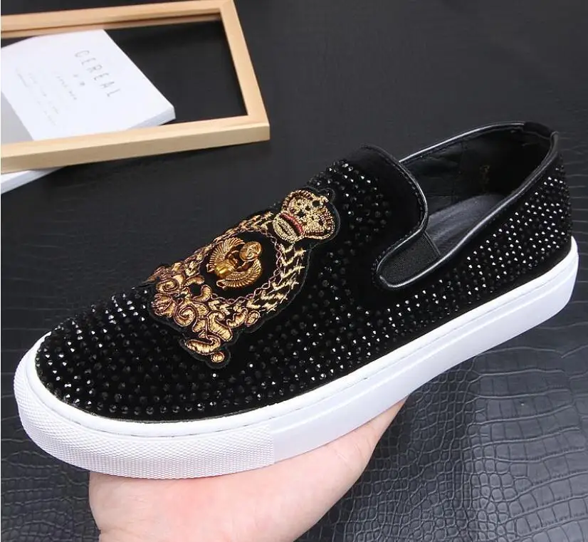 Мужские модные черные туфли оксфорды с вышивкой классические для встречи