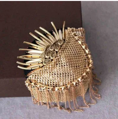 Винтажная большая брошь с кисточками ручной работы эполеты шипы Escapulario