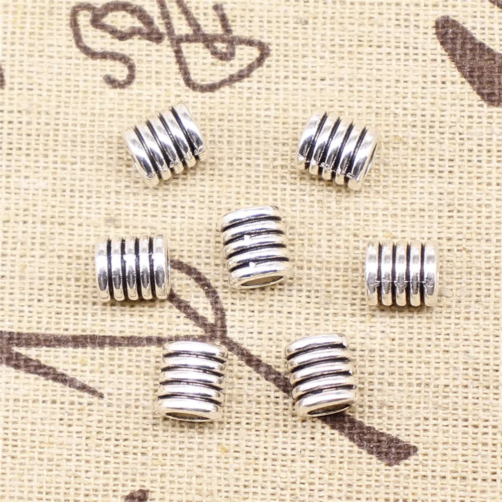 

Компоненты для изготовления ювелирных изделий античного серебра, 5 колец, большие бусины 7x7x8 мм, 20 шт.