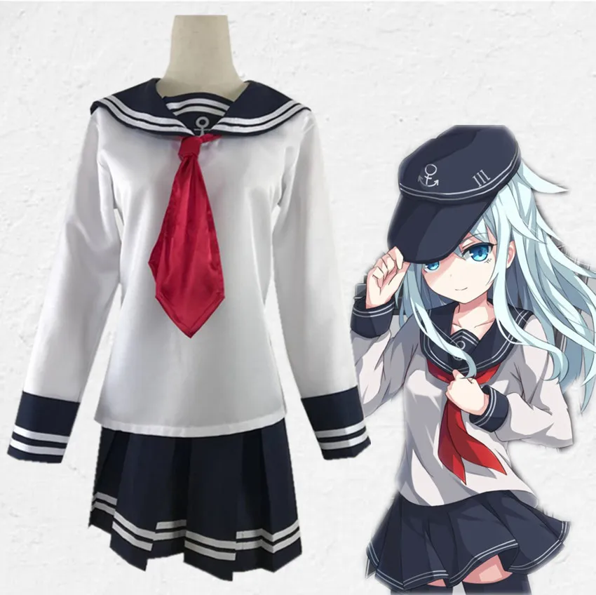 Аниме Kantai Collection Cosplay японская школьная форма yer Akatsuki hiki Ikazuchi Inazuma матросское