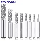 Концевая фреза SANAI 8 шт. из быстрорежущей стали с 4 канавками, металлический резак, квадратные алюминиевые фрезы 2 мм, 3 мм, 4 мм, 5 мм, 6 мм, 8 мм, 10 мм, набор из 8 шт. 12 мм