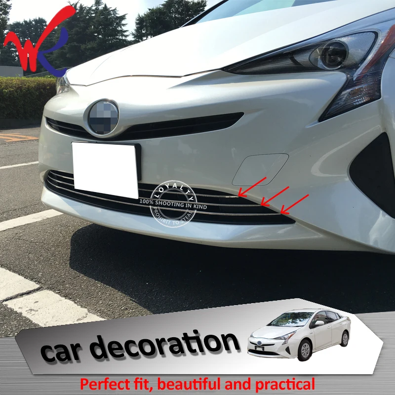 

Крышка переднего бампера для Toyota Prius 2016 2017, нижняя решетка радиатора, молдинг, 3 шт., автомобильные аксессуары из нержавеющей стали, Стайлинг