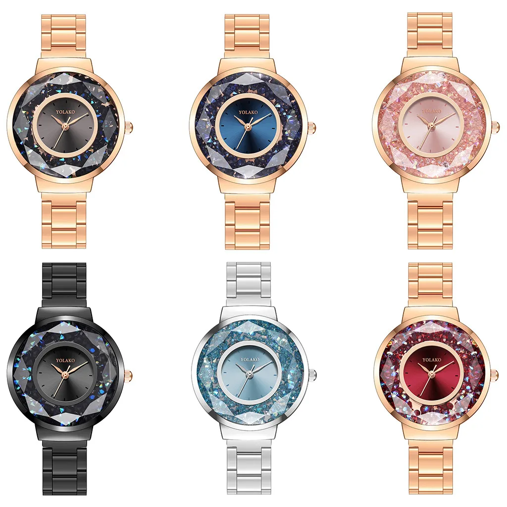 

Luxury Women Leather Moving Diamond Watch Ladies Quartz Dress Clock Rhinestone Dial Ladies Wrist Watches Bracelet Clock Relogio