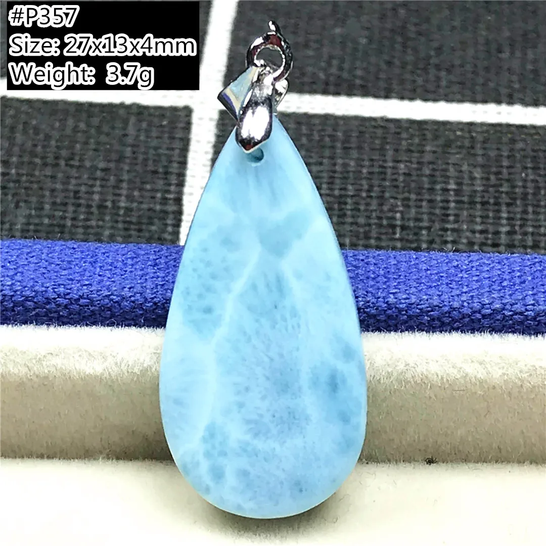 Топ из натурального синий подвеска Larimar для женщин и мужчин бисер с серебряной