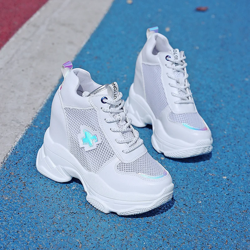 Новинка 2020 года Женская обувь на высокой платформе Летняя дышащая женская