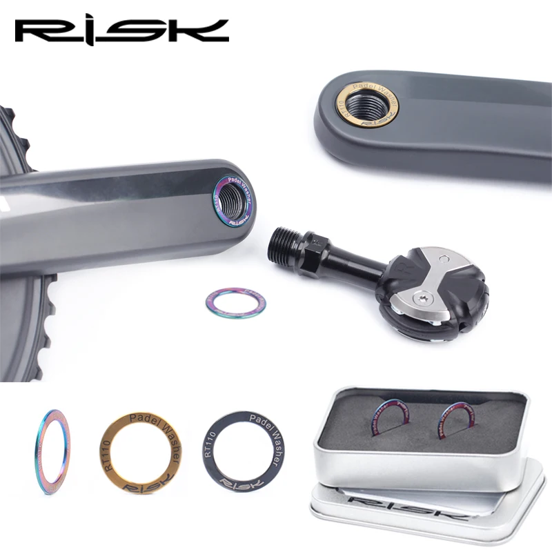 

Component Pedal Washer Parts Set Kit 2pcs RISK Road Mountain Bike Titanium Alloy High Quality Colorful Black Gold