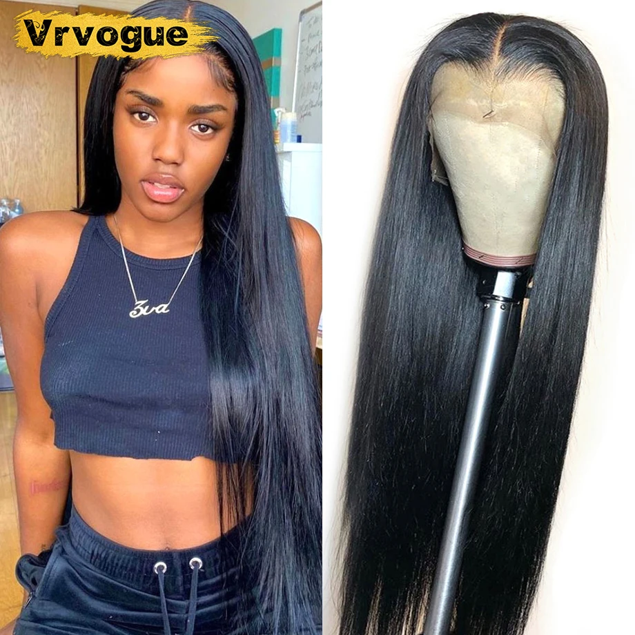 13x4 Straight Lace Front Wig Human Hair Pre Plucked Natural Hairline Glueless Brazilian Lace Front Wigs For Black Women