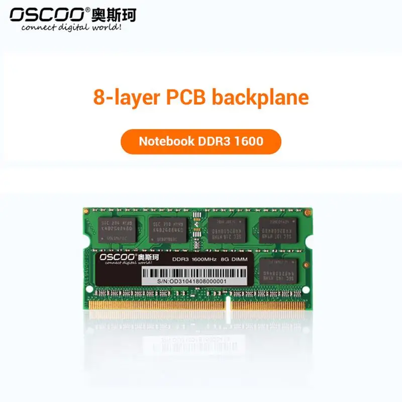 

OSCOO DDR3 RAM 2GB/4GB/8GB 1600MHz SODIMM Memory 204Pin Laptop Motherboards Memory Bar for Notebook Computer Office Home