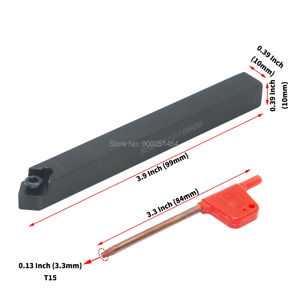 Herramienta de torno de CNC, soporte SSDCN1010H09(10mm) derecho, con tres SCMT09T304 (31,51), cuchillas de carburo cuadrado, herramienta de torneado de chaflán de 45 grados