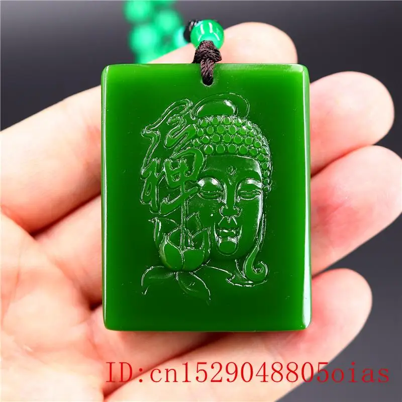 Зеленый нефритовый Будда Кулон Ювелирное Украшение для женщин модные