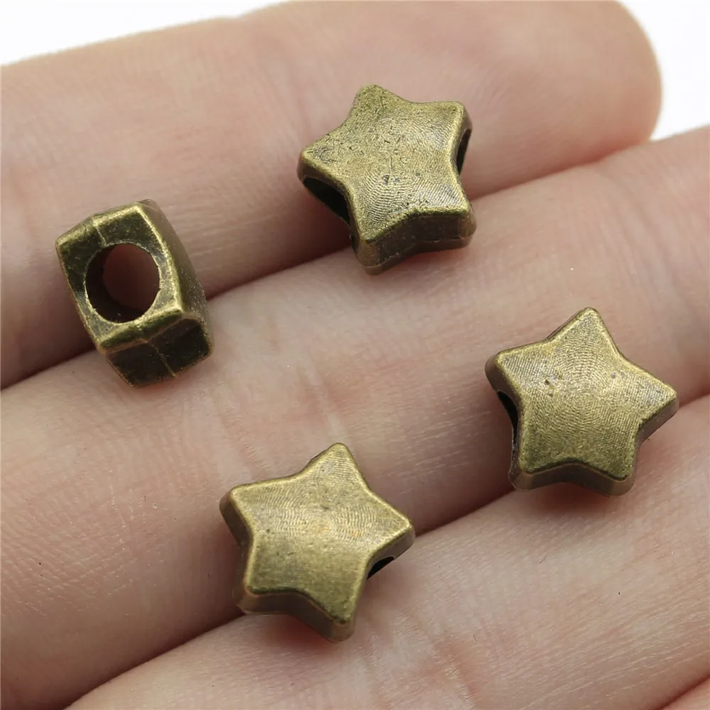 10 шт., бусины в форме пентаграммы, 11 х11х7 мм