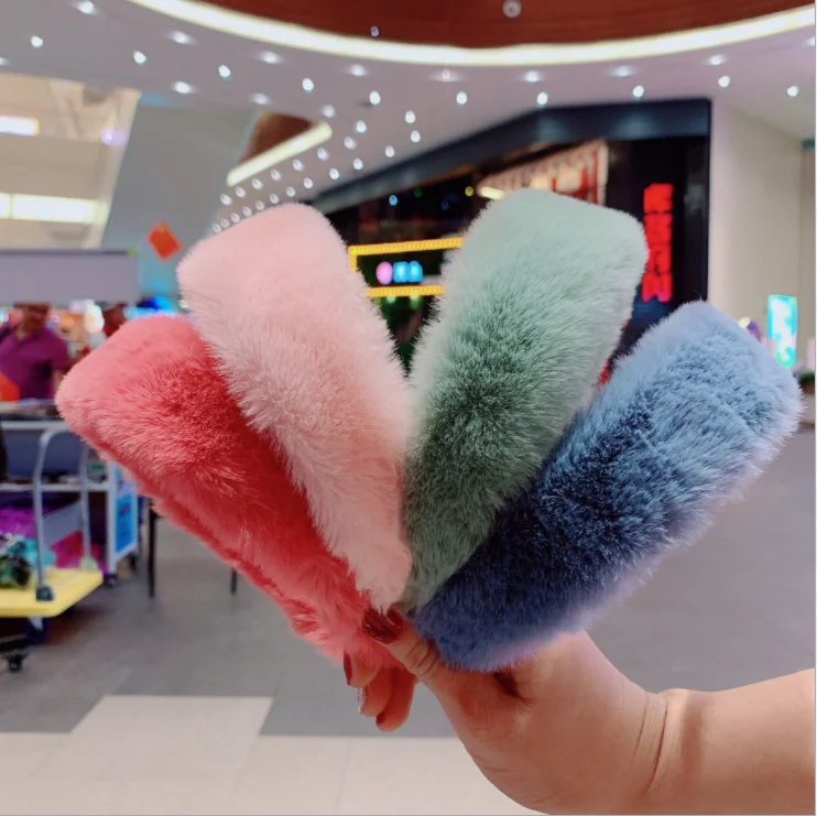 

sweet retro women elegant rabbit fur hairbands hair accessories 26 colours headbands