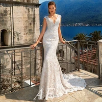 gorgeous cutout mermaid wedding dresses sexy sleeveless v neck lace appliqu%c3%a9 backless bridal %d1%81%d0%b2%d0%b0%d0%b4%d0%b5%d0%b1%d0%bd%d0%be%d0%b5 %d0%bf%d0%bb%d0%b0%d1%82%d1%8c%d0%b5 vestido de novia