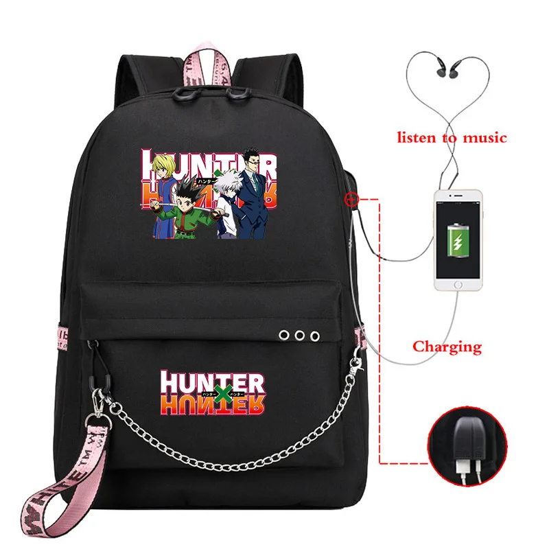 

Anime Hunter X Hunter USB Charging Backpack School Bags for Teenager Boys Girls Students Schoolbag Mochilas Mens Usb Travel Bags