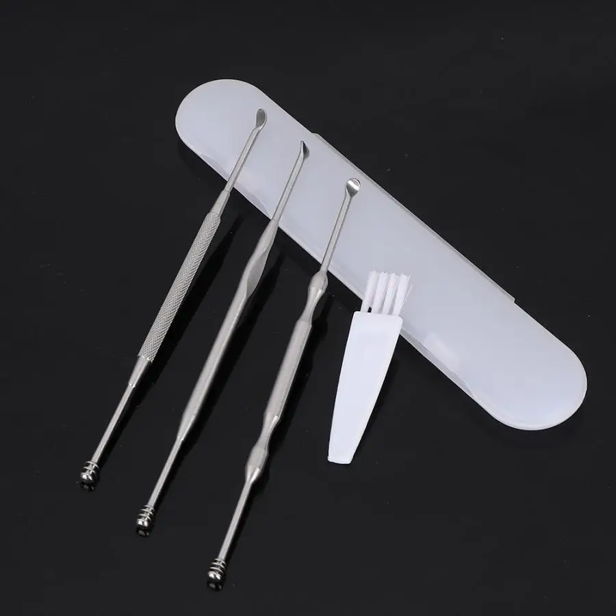 3 шт./компл. из нержавеющей стали двухсторонняя ушной воск кюретка для удаления