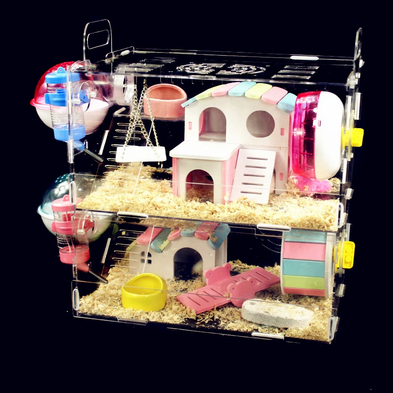 Джа калгака клетка для хомяка акриловый Золотой медведь двухслойный прозрачный