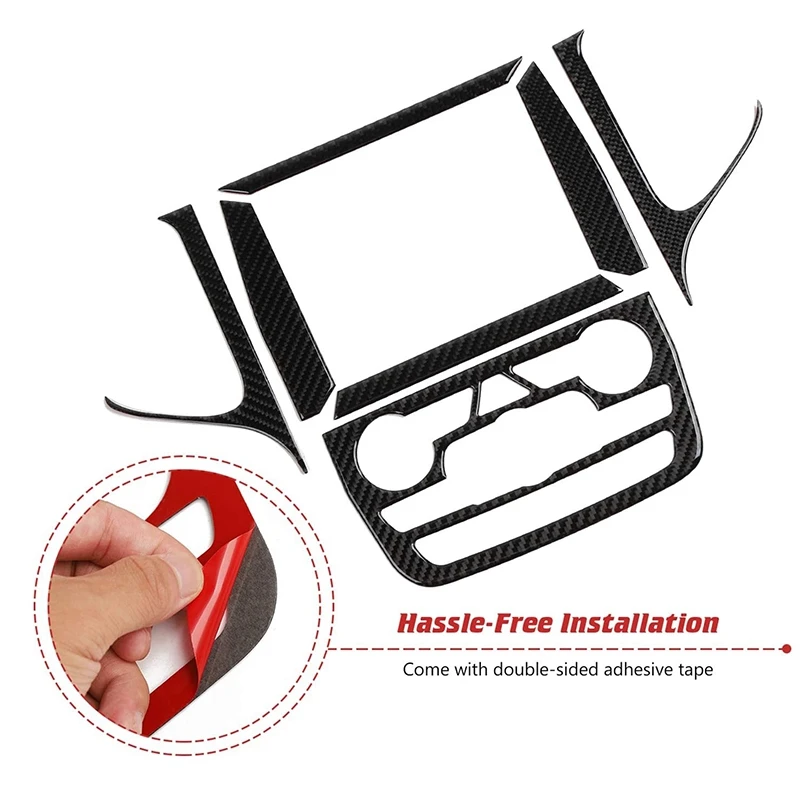 

Carbon Fiber Interior Trim GPS Navigation Center Console Dashboard Decoration Cover for Jeep Grand Cherokee 2014-2018