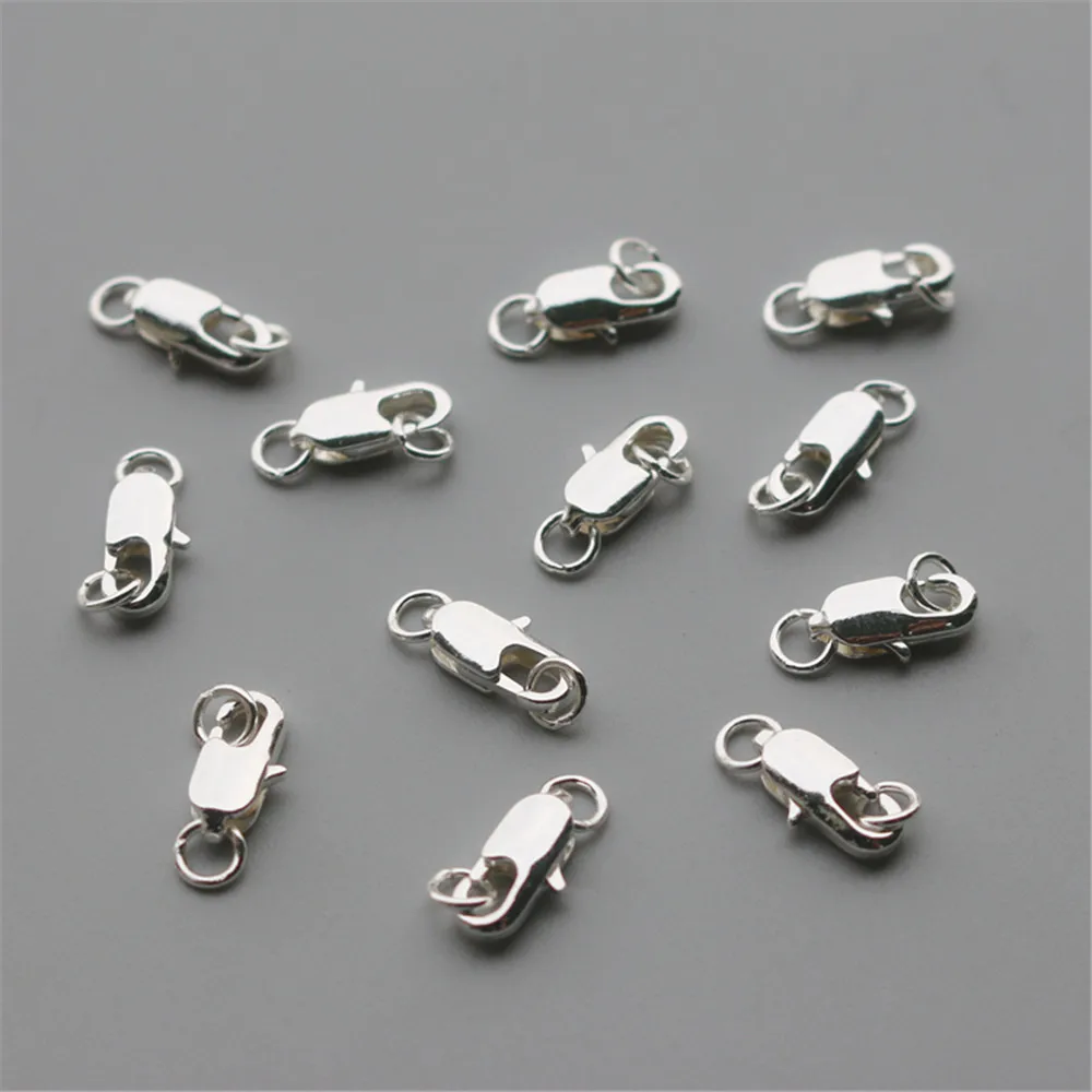 

Silver copper plated thick silver DIY accessories fishtail buckle spring lobster buckle connection buckle bracelet necklace ring