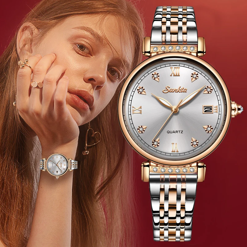 Часы наручные женские кварцевые простые Роскошные брендовые элегантные