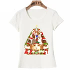 Футболка женская с рождественским принтом Морская Свинка, повседневный топ с коротким рукавом, смешной Повседневный в стиле Харадзюку, белый цвет, на лето